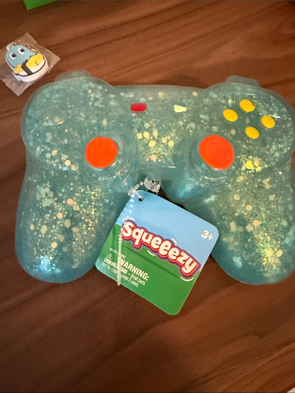 Blue Glitter Game Controller Stress Toy -